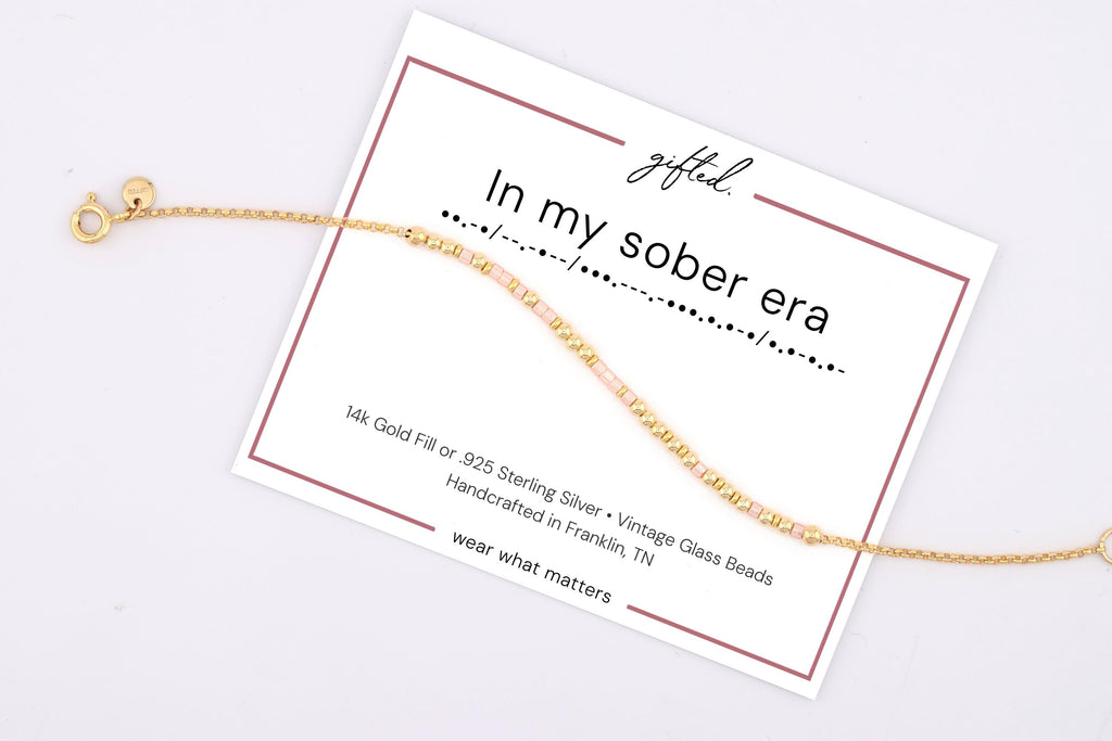 Custom Morse Code Bracelet, In My Sober Era | Sobriety Recovery & Milestone Keepsake | Hidden Message Jewelry