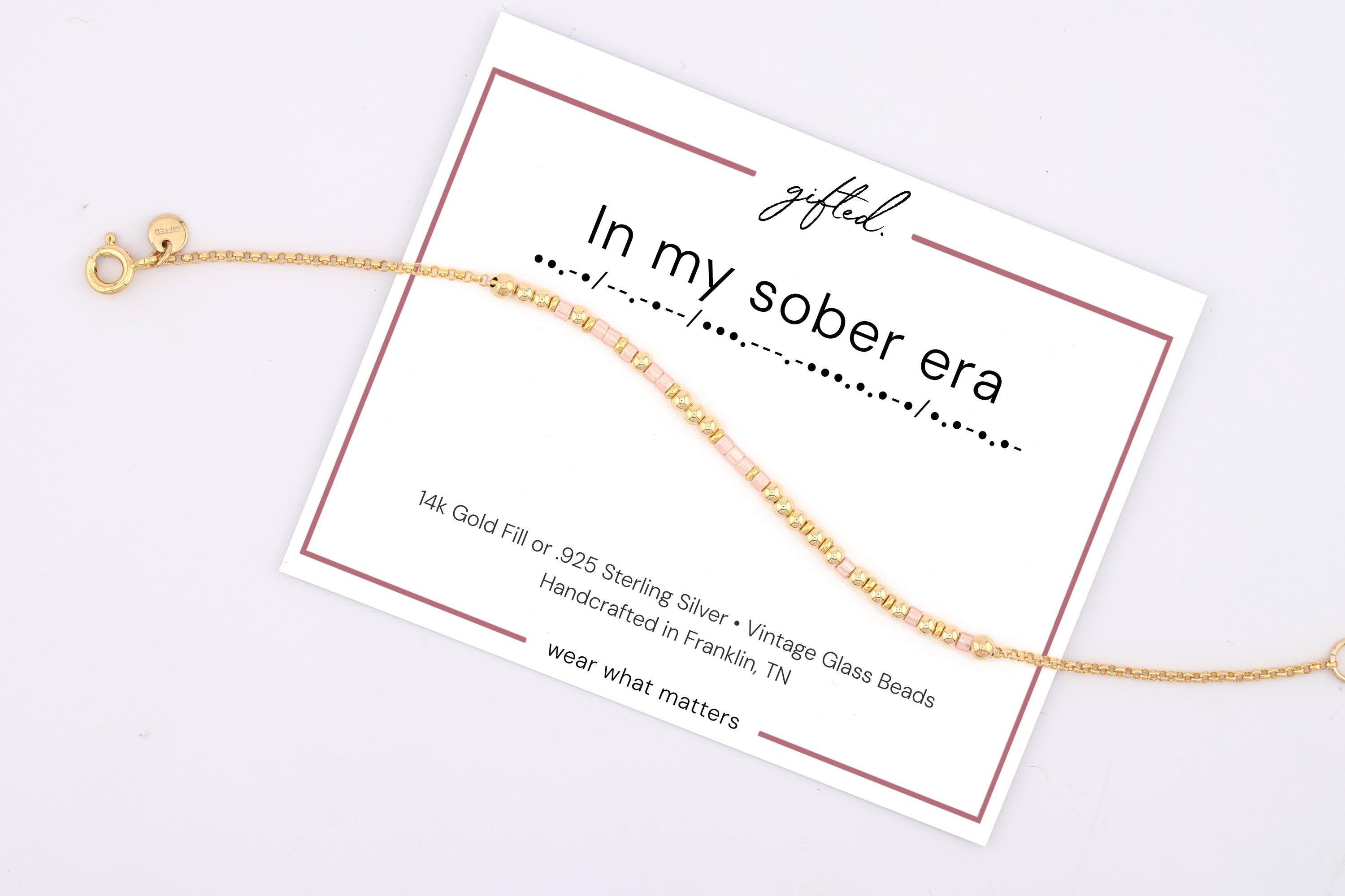 Custom Morse Code Bracelet, In My Sober Era | Sobriety Recovery & Milestone Keepsake | Hidden Message Jewelry
