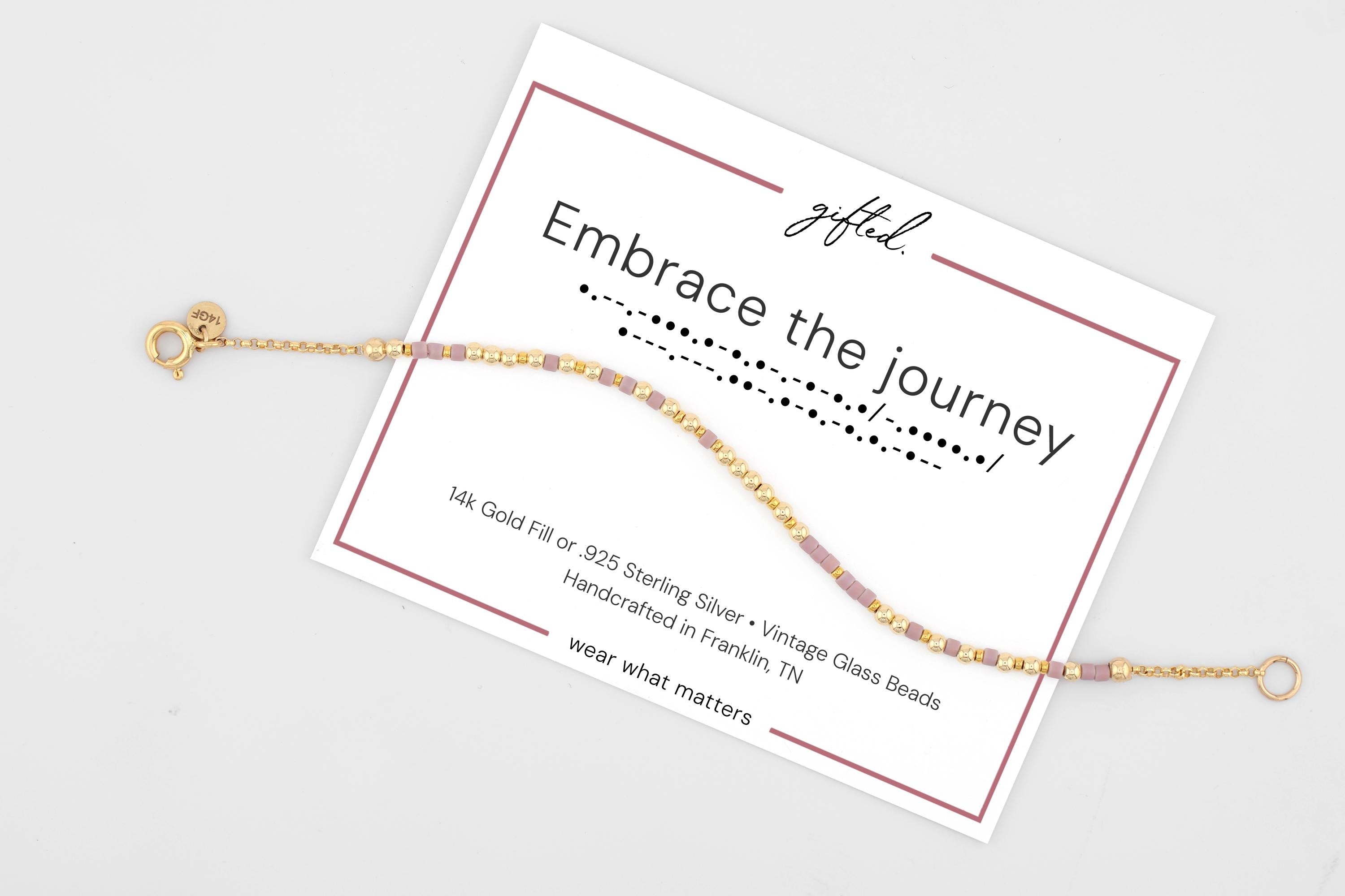 Custom Morse Code Bracelet, Embrace the Journey | Graduation & Retirement Gift | Hidden Message Jewelry