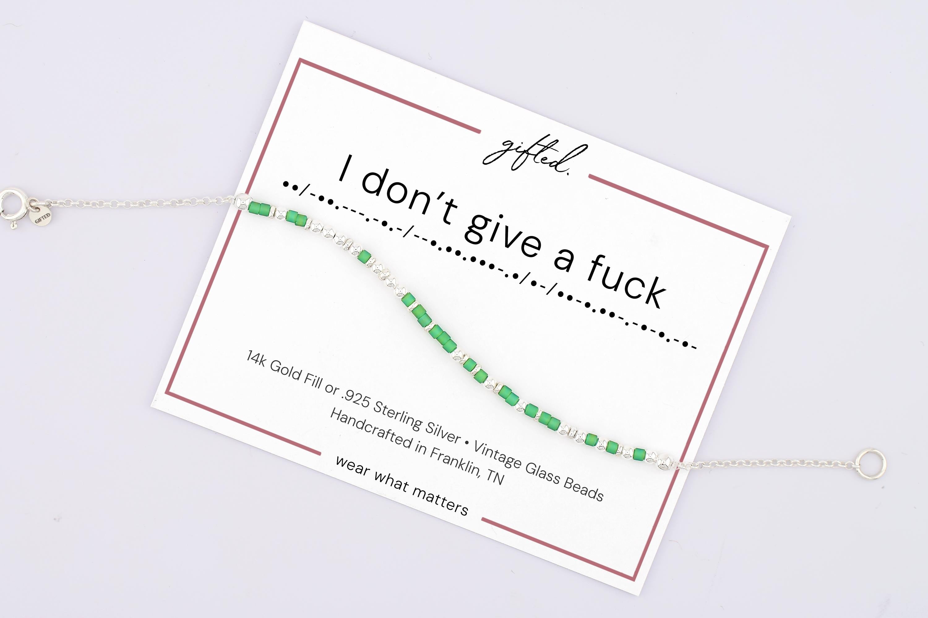 Custom Morse Code Bracelet, I Don't Give a Fuck | Protect Your Peace & Self-Empowerment Gift | Hidden Message Jewelry