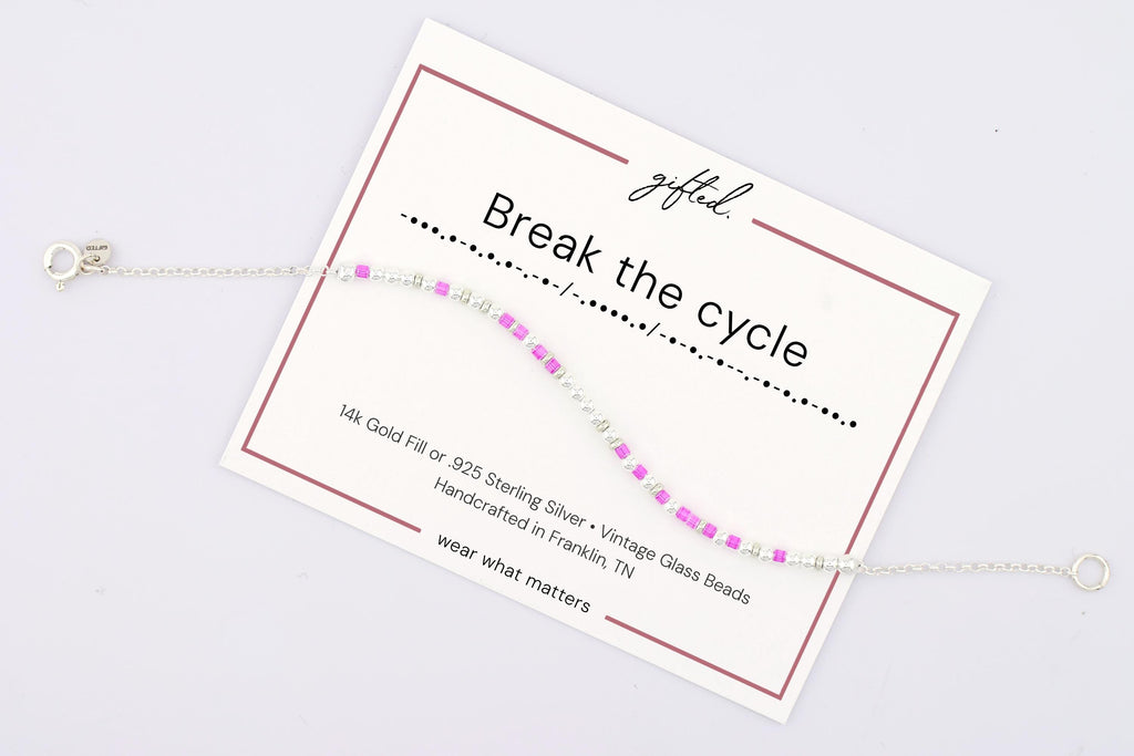 Custom Morse Code Bracelet, Break the Cycle | Generational Trauma & Domestic Abuse Gift | Hidden Message Jewelry