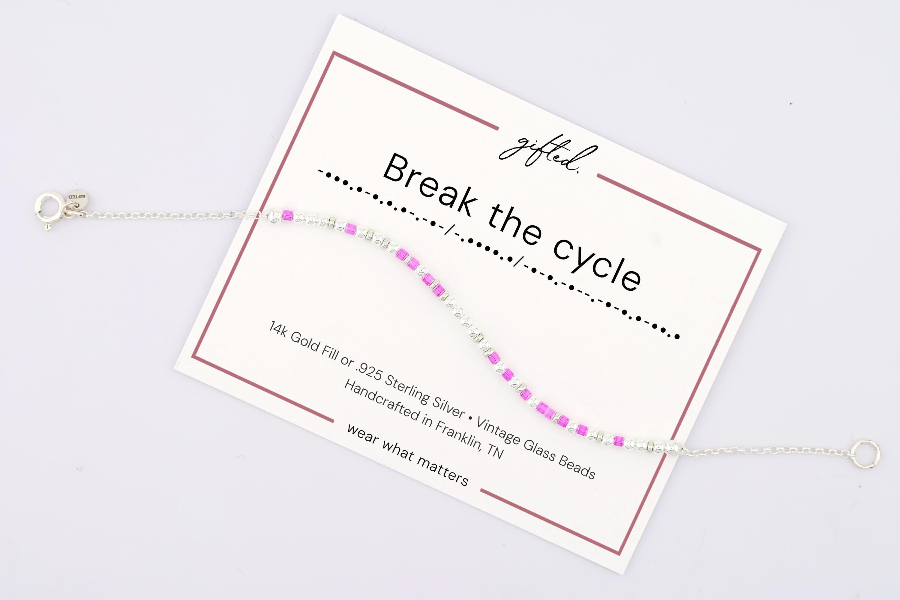 Custom Morse Code Bracelet, Break the Cycle | Generational Trauma & Domestic Abuse Gift | Hidden Message Jewelry