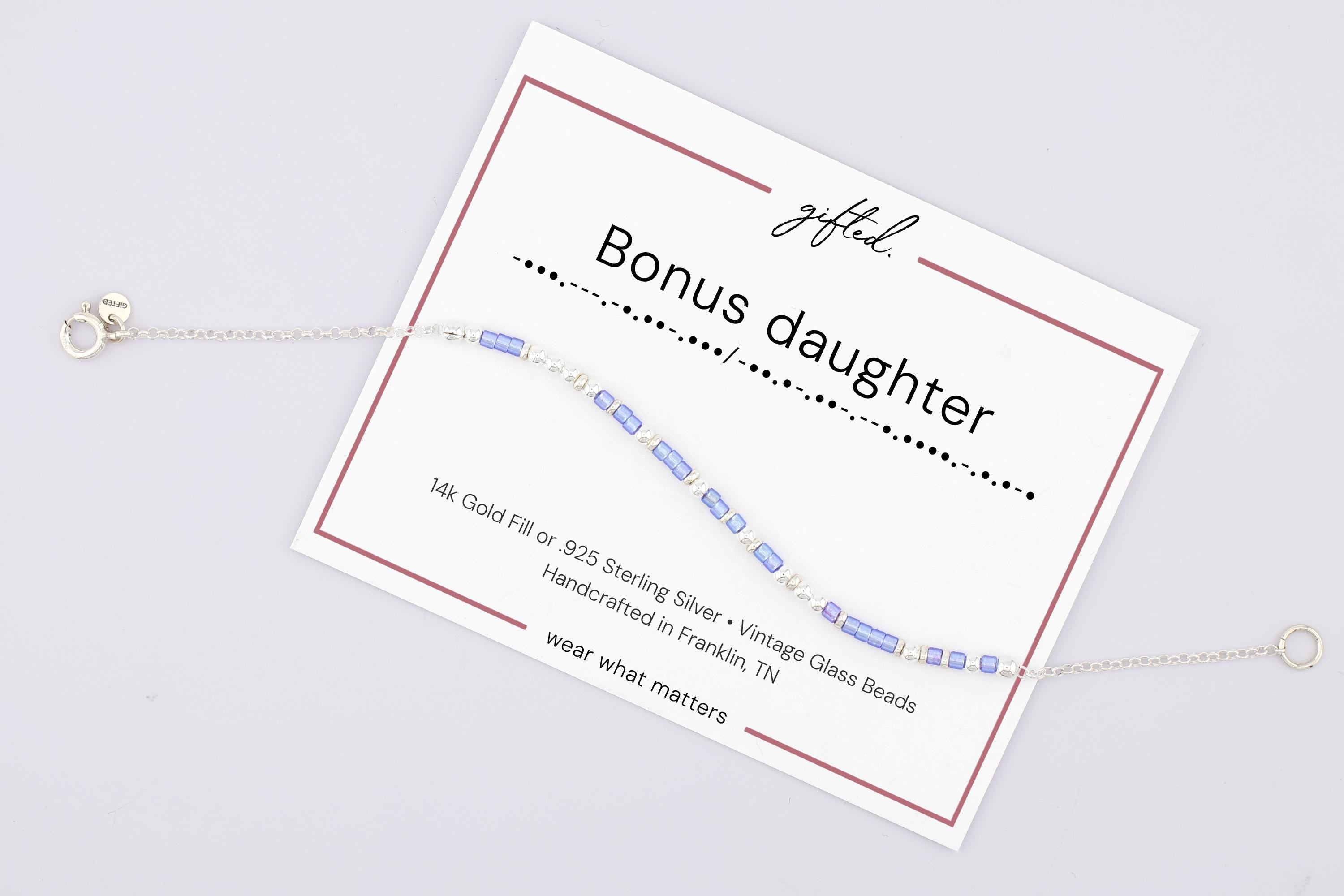 Custom Morse Code Bracelet, Bonus Daughter | Adoption Gift| Gotcha Day Present | Hidden Message Jewelry