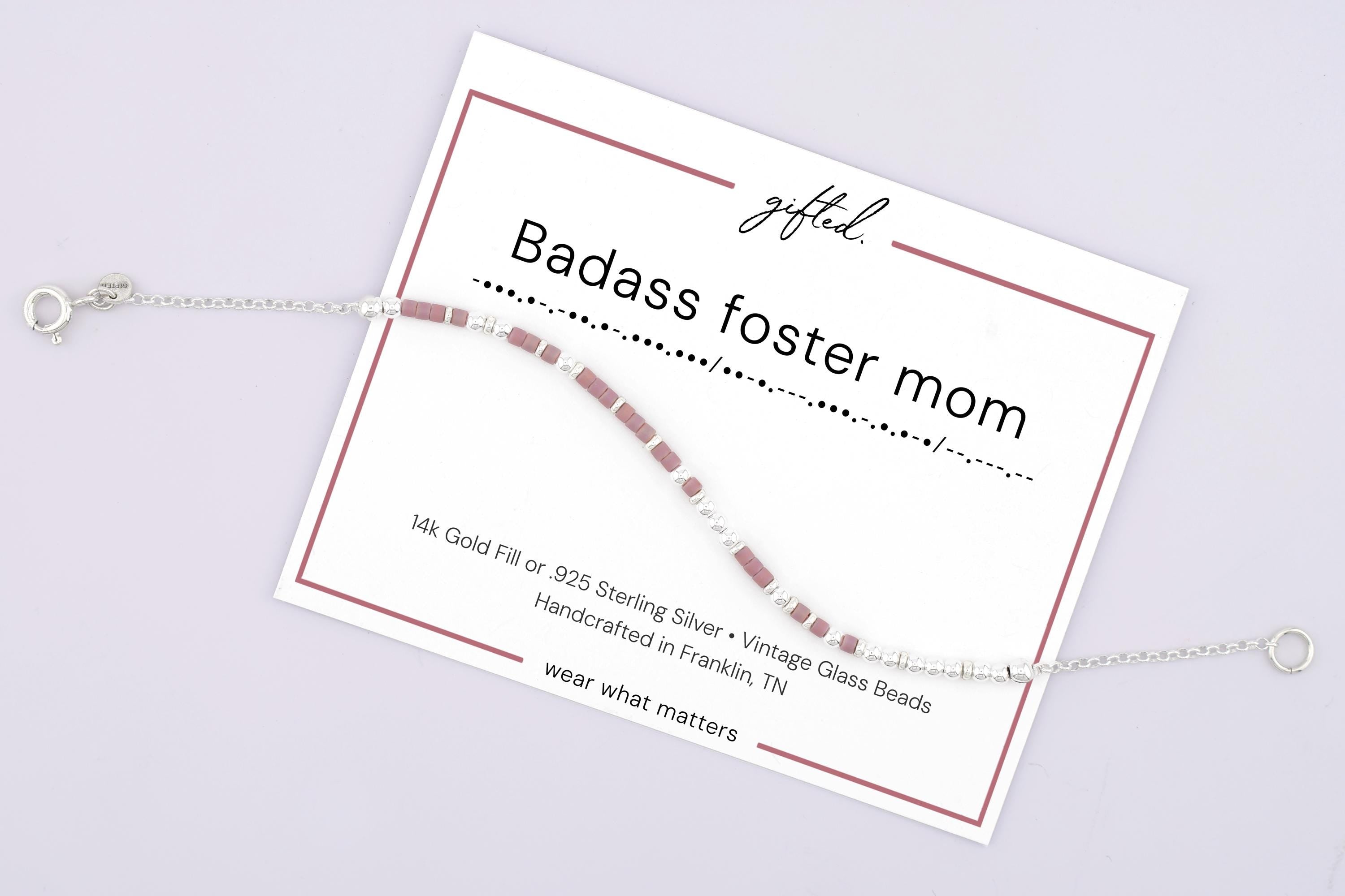 Custom Morse Code Bracelet, Badass Foster Mom | You Make a Difference Gift | Hidden Message Jewelry