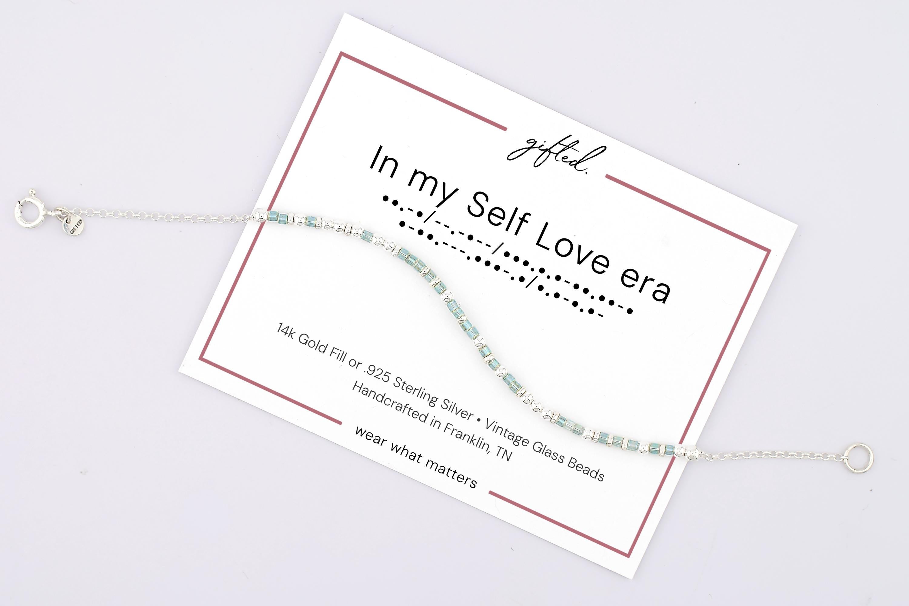 Custom Morse Code Bracelet, In My Self Love Era | Self Care & Self Worth Gift | Hidden Message Jewelry