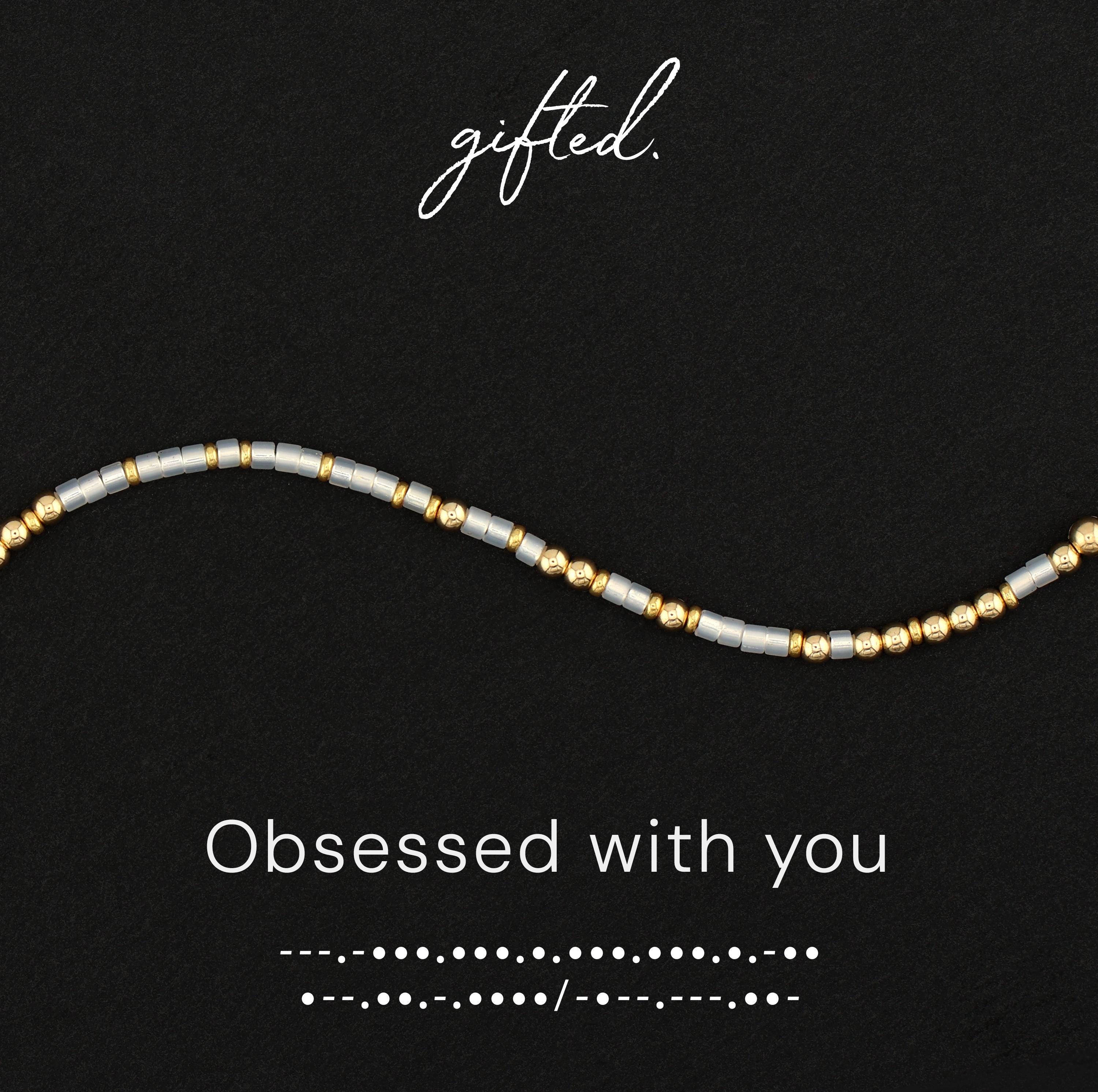 Custom Morse Code Bracelet, Obsessed With You | Best Friend, Partner & My Person Gift | Hidden Message Jewelry